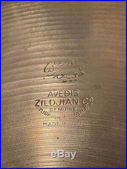 Zildjian 14 A Hi-Hat (Pair) TRANS STAMP 715/718g 1950s Thin Avedis NEARLY MINT